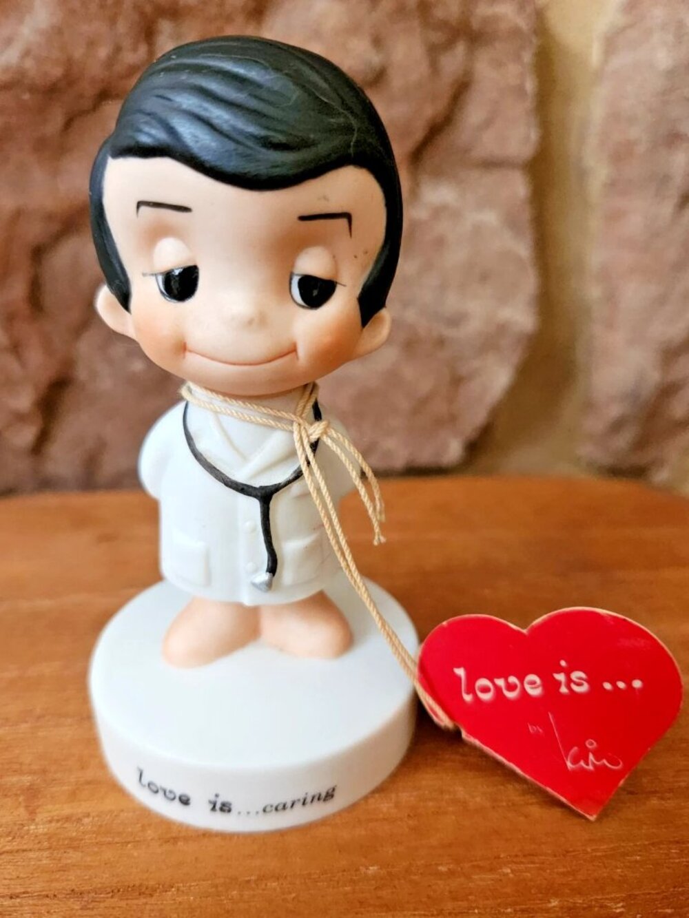 Vintage 1970 Love Is... Caring Schmid By Kim Casali Hand Painted Porcelain W/tag